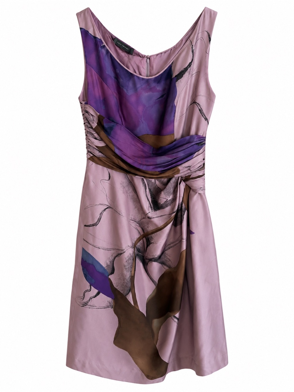 Alberta Ferretti 100% Silk Abstract Print Dress IT 42 US 6 Made in Italy